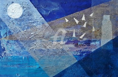 Pittura intitolato "notturno tra cielo…" da Carla Battaglia, Opera d'arte originale, Acrilico