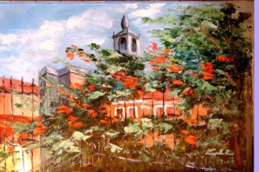 Painting titled "Tra il verde, il ca…" by Colombo, Original Artwork, Oil