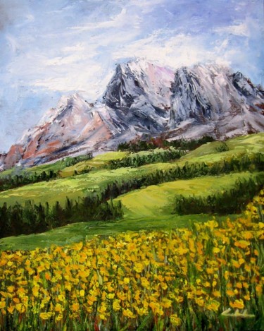 Painting titled "Il cielo è vicino" by Colombo, Original Artwork, Oil