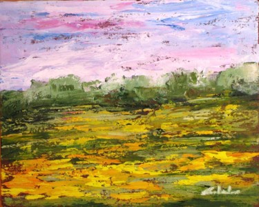 Painting titled "i Il mare giallo de…" by Colombo, Original Artwork, Oil