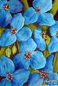 Painting titled "Beautiful blue" by Carla J Connelly, Original Artwork