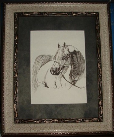 Painting titled "Arabian King framed" by Carla J Connelly, Original Artwork