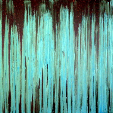 Peinture intitulée "Aqua No. 1" par Carla Sá Fernandes, Œuvre d'art originale, Huile Monté sur Châssis en bois