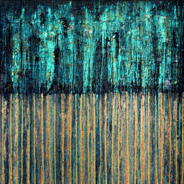 Painting titled "Blue Gold No. 4" by Carla Sá Fernandes, Original Artwork, Acrylic