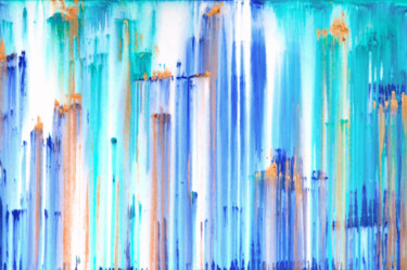 Картина под названием "A Crush on Aqua (#3)" - Carla Sá Fernandes, Подлинное произведение искусства, Акрил Установлен на Дер…