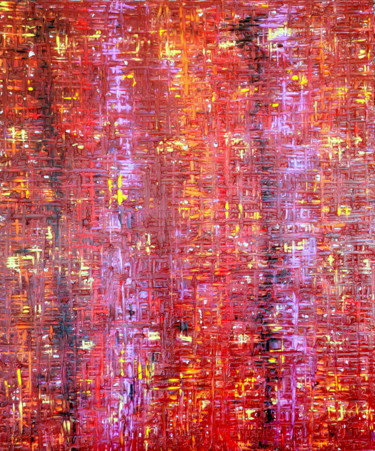Painting titled "Red No. 2" by Carla Sá Fernandes, Original Artwork, Acrylic Mounted on Wood Stretcher frame