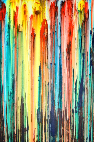 Painting titled "A Crush on Color (#…" by Carla Sá Fernandes, Original Artwork, Acrylic Mounted on Wood Stretcher frame