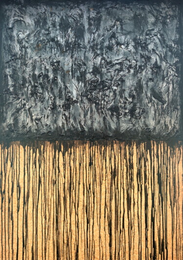 Painting titled "Black Silver No. 2" by Carla Sá Fernandes, Original Artwork, Acrylic Mounted on Wood Stretcher frame