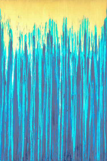 绘画 标题为“A Crush on Blue (#2…” 由Carla Sá Fernandes, 原创艺术品, 丙烯 安装在木质担架架上