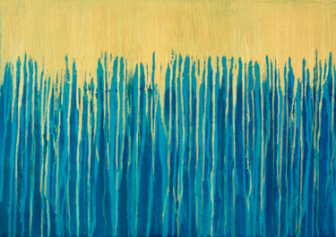 Картина под названием "A Crush on Blue (#2…" - Carla Sá Fernandes, Подлинное произведение искусства, Акрил Установлен на Дер…