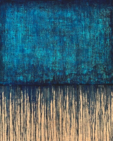 Painting titled "Blue No. 6" by Carla Sá Fernandes, Original Artwork, Oil