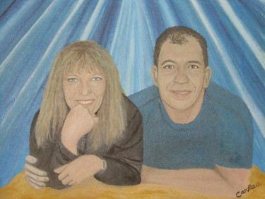 Peinture intitulée "le couple" par Carlau, Œuvre d'art originale