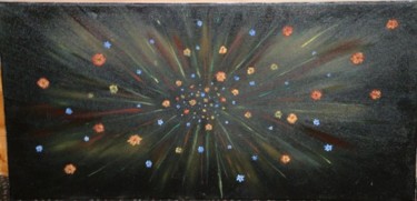 Peinture intitulée "explosion de fleurs" par Carlau, Œuvre d'art originale