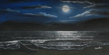 Peinture intitulée "Clair de lune 3" par Carlau, Œuvre d'art originale