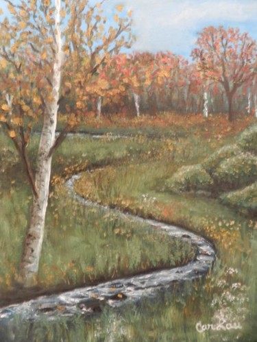 Peinture intitulée "paysage d'automne" par Carlau, Œuvre d'art originale