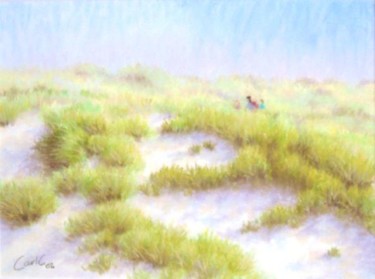 Painting titled "Hayle Towans sand d…" by Carl Conway, Original Artwork, Oil