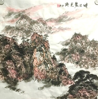 Pittura intitolato "Full of rock light…" da Jinbing Huang, Opera d'arte originale, Inchiostro