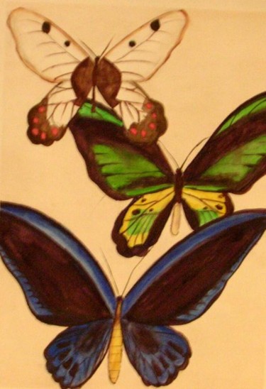 Painting titled "Butterflies" by Carlie Buehl, Original Artwork