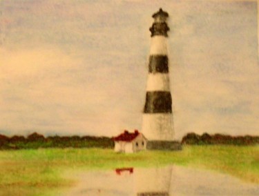 Painting titled "Lighthouse" by Carlie Buehl, Original Artwork