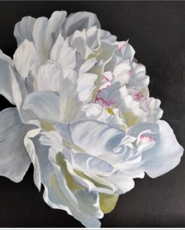Ζωγραφική με τίτλο "Noir et blanc" από Carline, Αυθεντικά έργα τέχνης, Λάδι