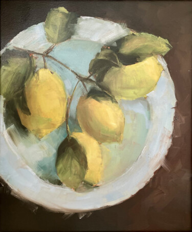 Painting titled "Citrons" by Carlita, Original Artwork, Oil
