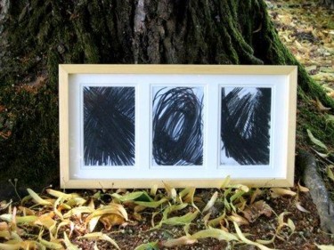 Peinture intitulée "3 x crayon noir gra…" par Carlitous, Œuvre d'art originale