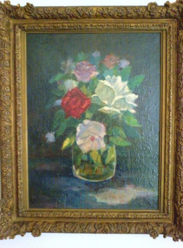 Peinture intitulée "Bouquet de roses de…" par Carlitous, Œuvre d'art originale