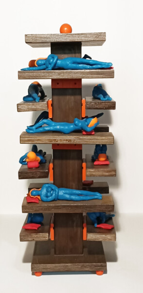 Sculpture titled "Coliving 12" by Carlo Alberto Pacifici, Original Artwork, Polymer clay