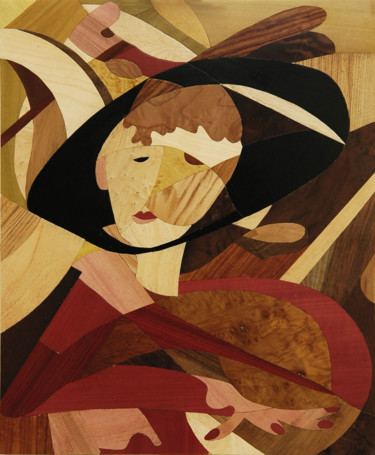 Artigianato intitolato "Donna con cappello" da Carlo Ciccone, Opera d'arte originale
