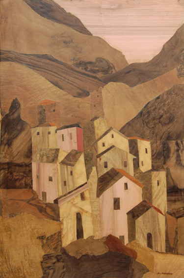 Artigianato intitolato "Paesaggio - Omaggio…" da Carlo Ciccone, Opera d'arte originale