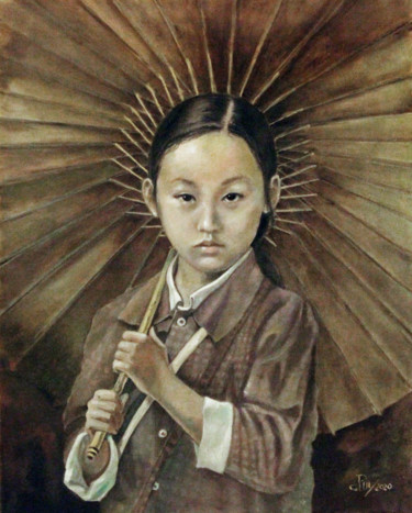 Painting titled "Zhu Yi nuo" by Carlo R. Pisano, Original Artwork, Oil