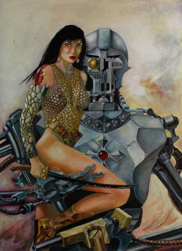 Painting titled "Pandora ex machina" by Carlo R. Pisano, Original Artwork, Oil