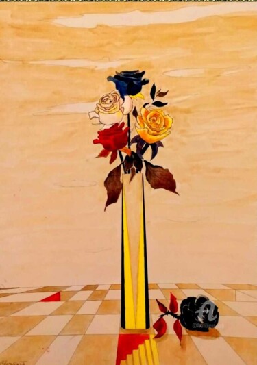 제목이 "P-rose"인 미술작품 Carlo Spampinato로, 원작, 기름