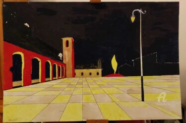 Painting titled "Notturno immanente" by Carlo Spampinato, Original Artwork, Oil