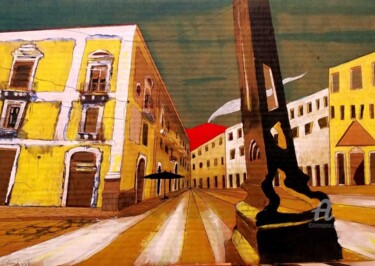 Картина под названием "Ondulazioni ottiche" - Carlo Spampinato, Подлинное произведение искусства, Пастель