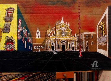 Malarstwo zatytułowany „Trionfo al Duomo” autorstwa Carlo Spampinato, Oryginalna praca, Akryl