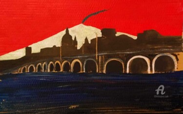 Painting titled "Archi al Duomo, Cat…" by Carlo Spampinato, Original Artwork, Ink
