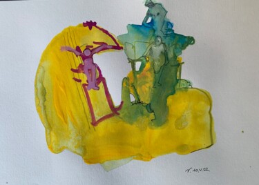 Painting titled "Creativity 2" by Carlo Vercelli, Original Artwork, Watercolor