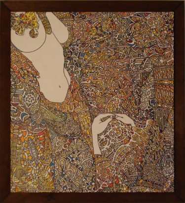 Pittura intitolato "Donna con mani" da Carlo Labieni, Opera d'arte originale