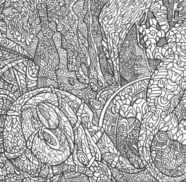 Pittura intitolato "Geco con spirale" da Carlo Labieni, Opera d'arte originale