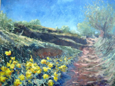 Painting titled "Mi camino. el camino" by Carlos Antolin, Original Artwork, Oil