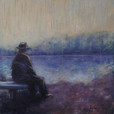 Painting titled "el lago.jpg" by Carlos Antolin, Original Artwork, Oil