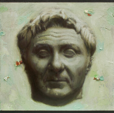 Painting titled "Pompeius" by Carlos Asensio, Original Artwork, Oil Mounted on Wood Stretcher frame
