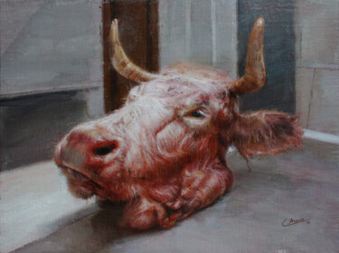 Pintura titulada "More Henry Cow" por Carlos Asensio, Obra de arte original, Oleo Montado en Panel de madera