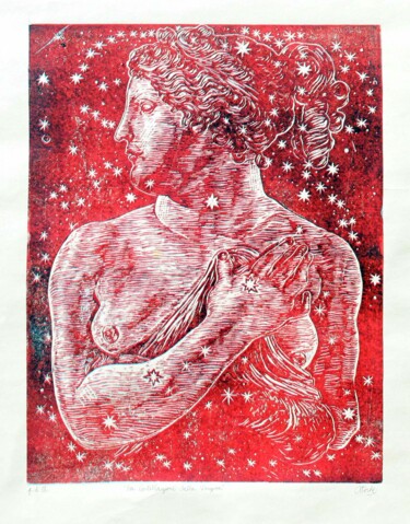 Printmaking titled ""La Costellazione d…" by Carlos Atoche, Original Artwork, Monotype