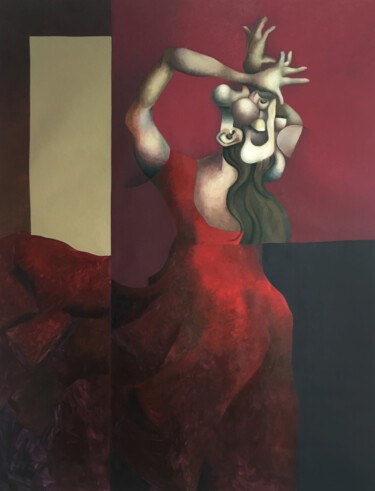 Painting titled "Bailaora" by Carlos Blanco Artero, Original Artwork, Oil