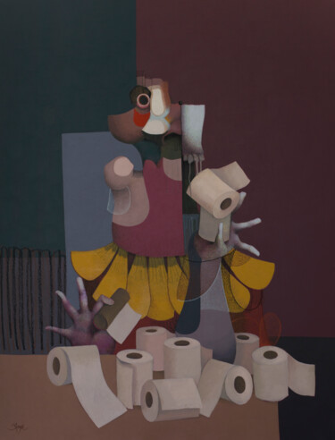 Peinture intitulée "Paper-eater" par Carlos Blanco Artero, Œuvre d'art originale, Acrylique