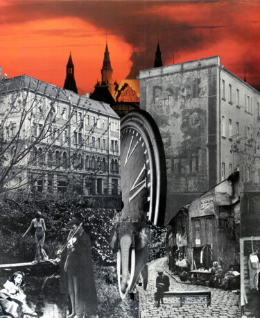 Collages getiteld "The Time Has Come" door Carlos Canet Fortea, Origineel Kunstwerk, Digitale afdruk