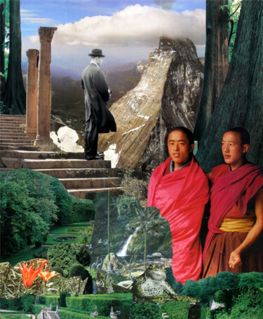 Collages getiteld "Tintín and Tibet" door Carlos Canet Fortea, Origineel Kunstwerk, Digitale afdruk