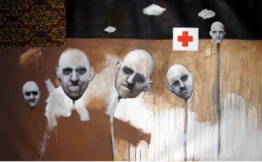 Malerei mit dem Titel "Five guys who have…" von Carlos David, Original-Kunstwerk, Acryl